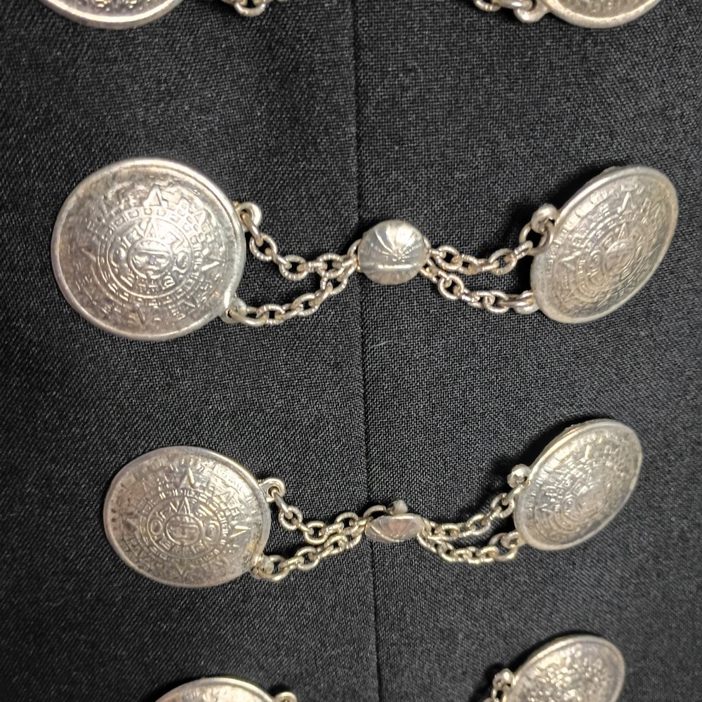 Mariachi Pants 33 x 32 Black with Silver Conchos Traje de Gala - Picture 3 of 7